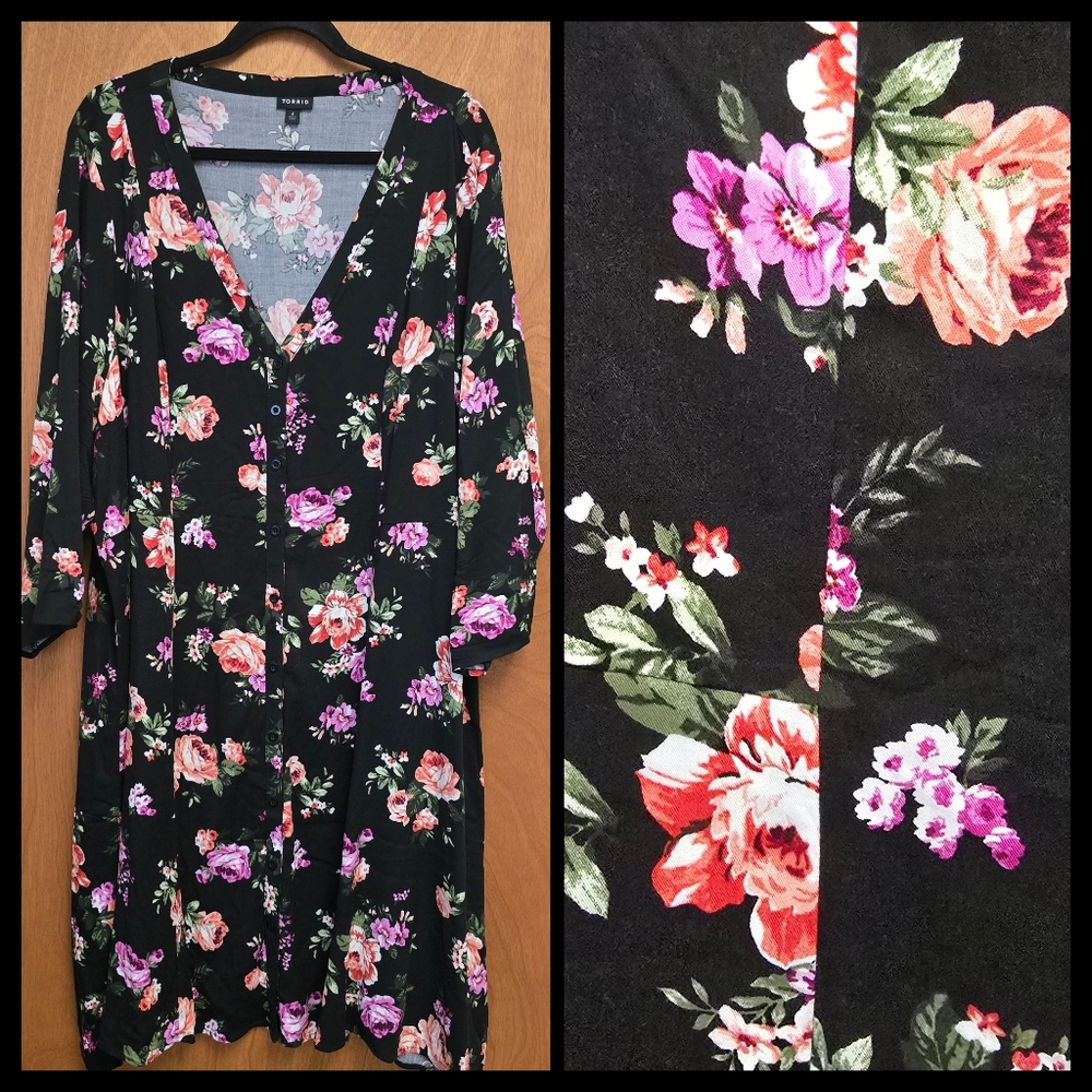 Torrid Deep V-Neck Midi Dress